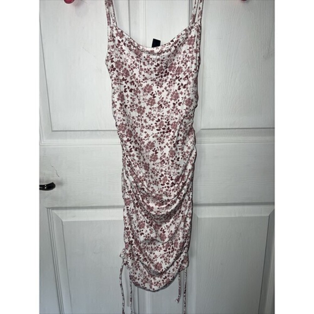 Windsor Women's Bodycon Ruched Drawstrings At Hem Mini Floral Dress Size‎ Small